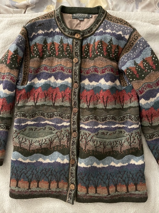 Icelandic Design Sweaters - Icelandic design Wool Jacket Women’s M multi colored